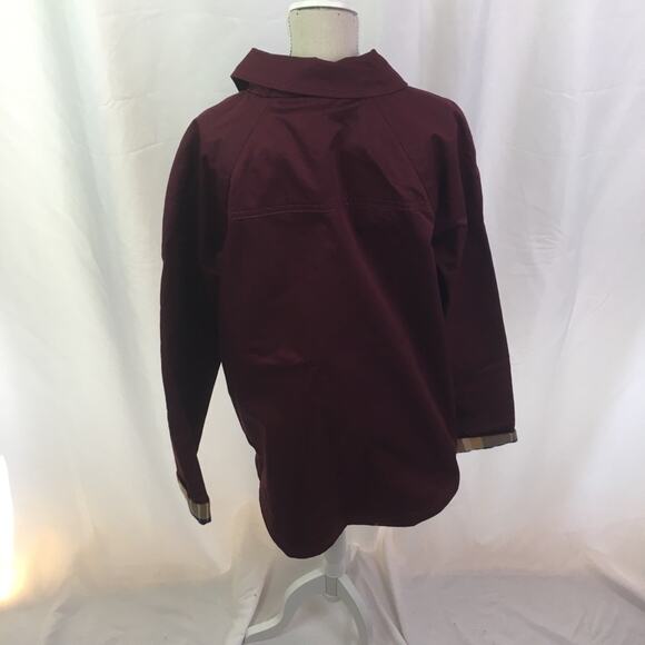 Denim&Co hi lo snap button Jacket wine burgundy XS - Picture 15 of 16